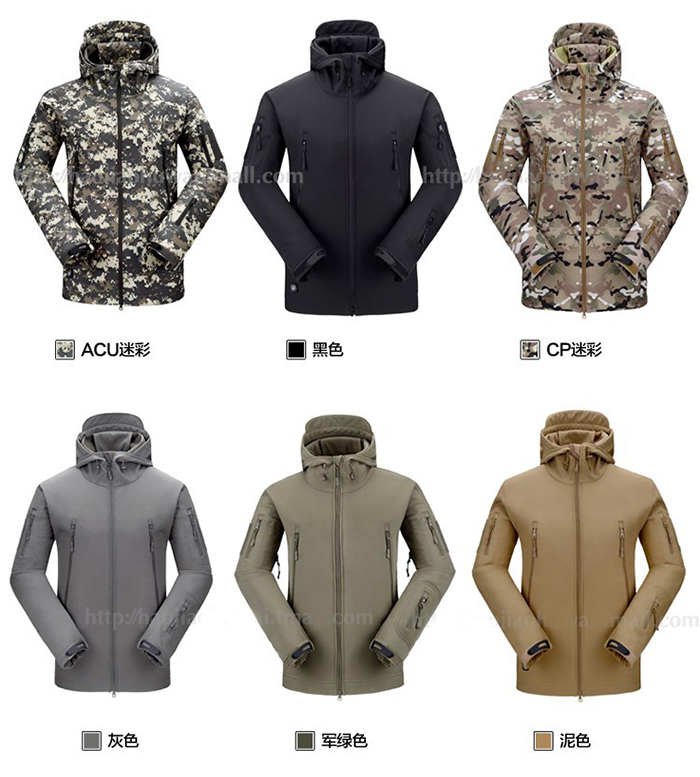 RKTAD鲨鱼皮软壳冲锋衣色卡