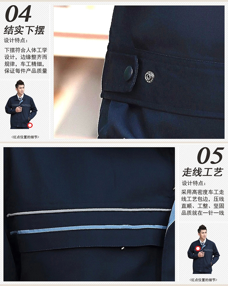 深蓝色经典工作服